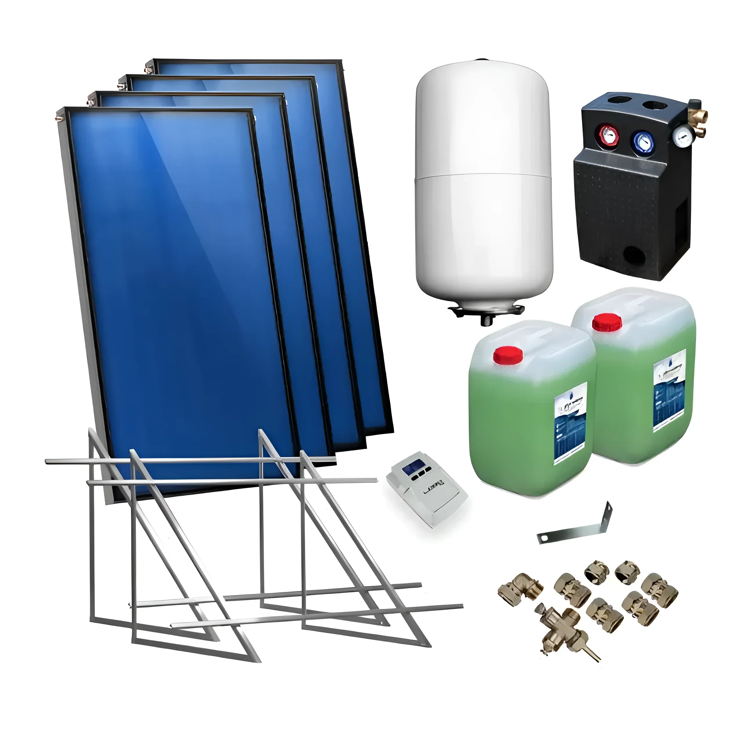 Solarkit Flachkollektoren AMX mit Solarregler Logo PWM für Solarwasserheizung