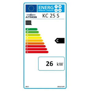 Energieeffizienzlabel für Heizgerät Kohlekessel Atmos KC25S zum effizienten Heizen