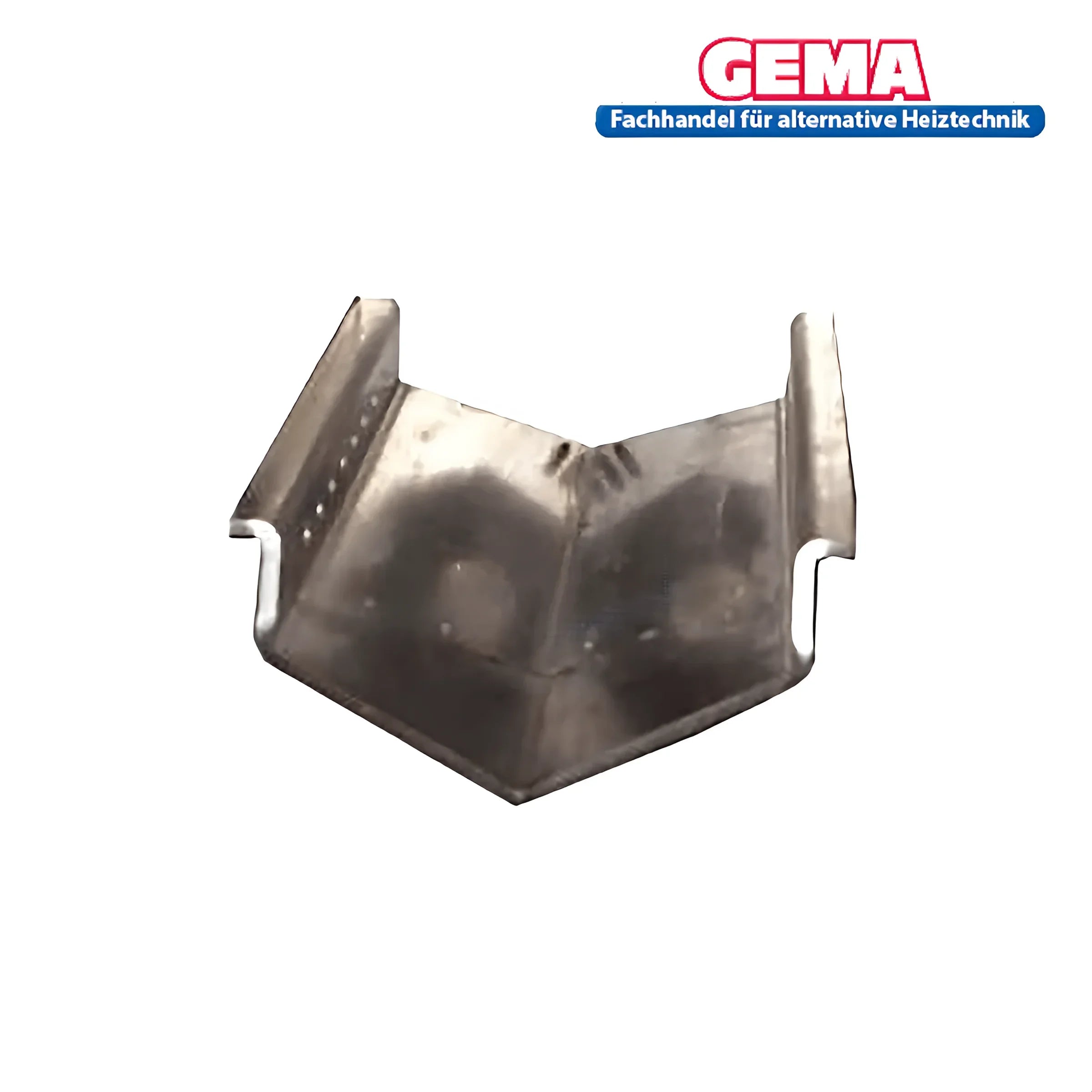 Metallisches Eckwasserschutzstück für die Brennerschale im Pelletbrenner Ecofire E1
