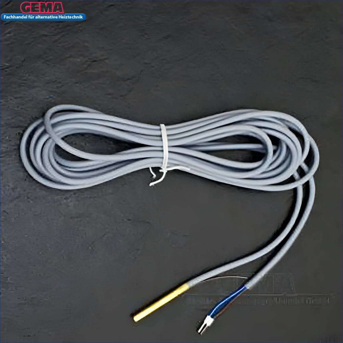 Grauer Tauchsensor mit angegossenem Kabel für universale Tauchfühler in Boilers