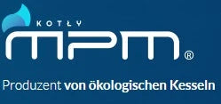 Roter Festbrennstoffkessel mit mehreren Zugangstüren.