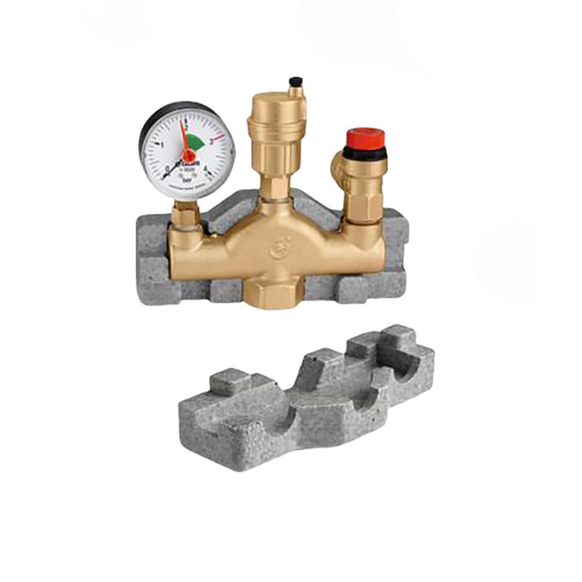 Heizung Installationsmaterial mit Manometer und Anschlussstück 🔧💧 für effektive Systemwartung.