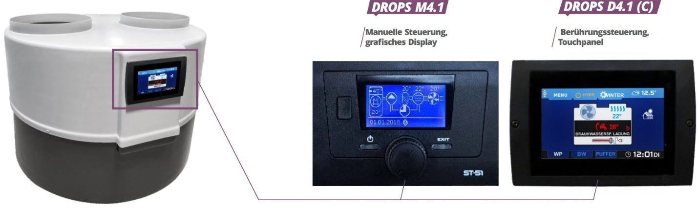 DROPS M4.1 und D4.1C: Effiziente Wärmepumpensteuerung mit Touchpanel und grafischem Display 🖥️💧