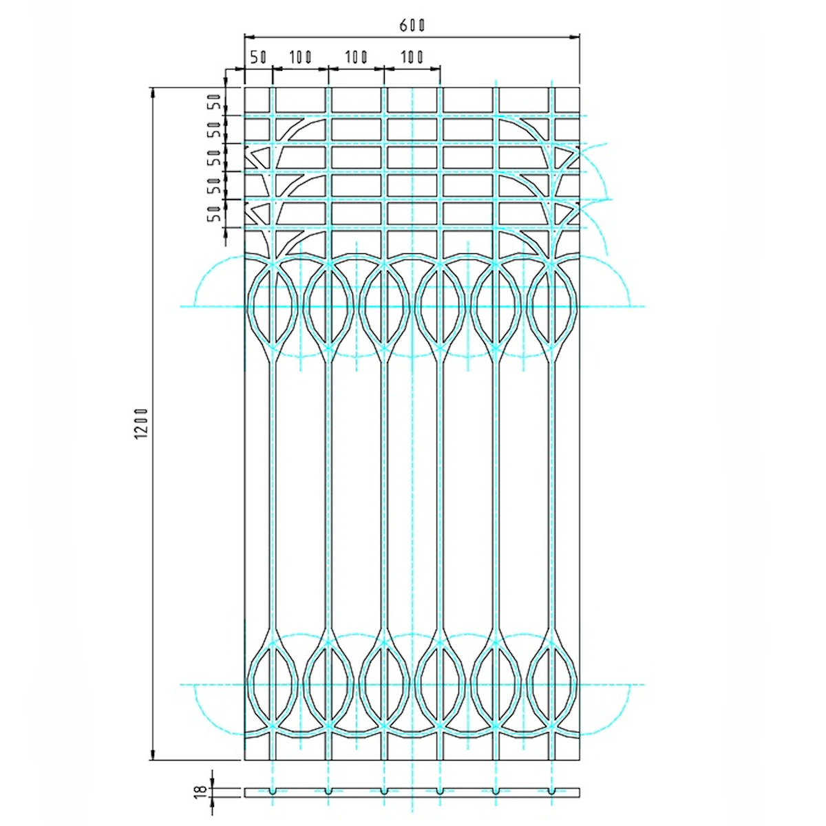 MDF-Flächenheizsystem Basisplatte 1200x600x18.
