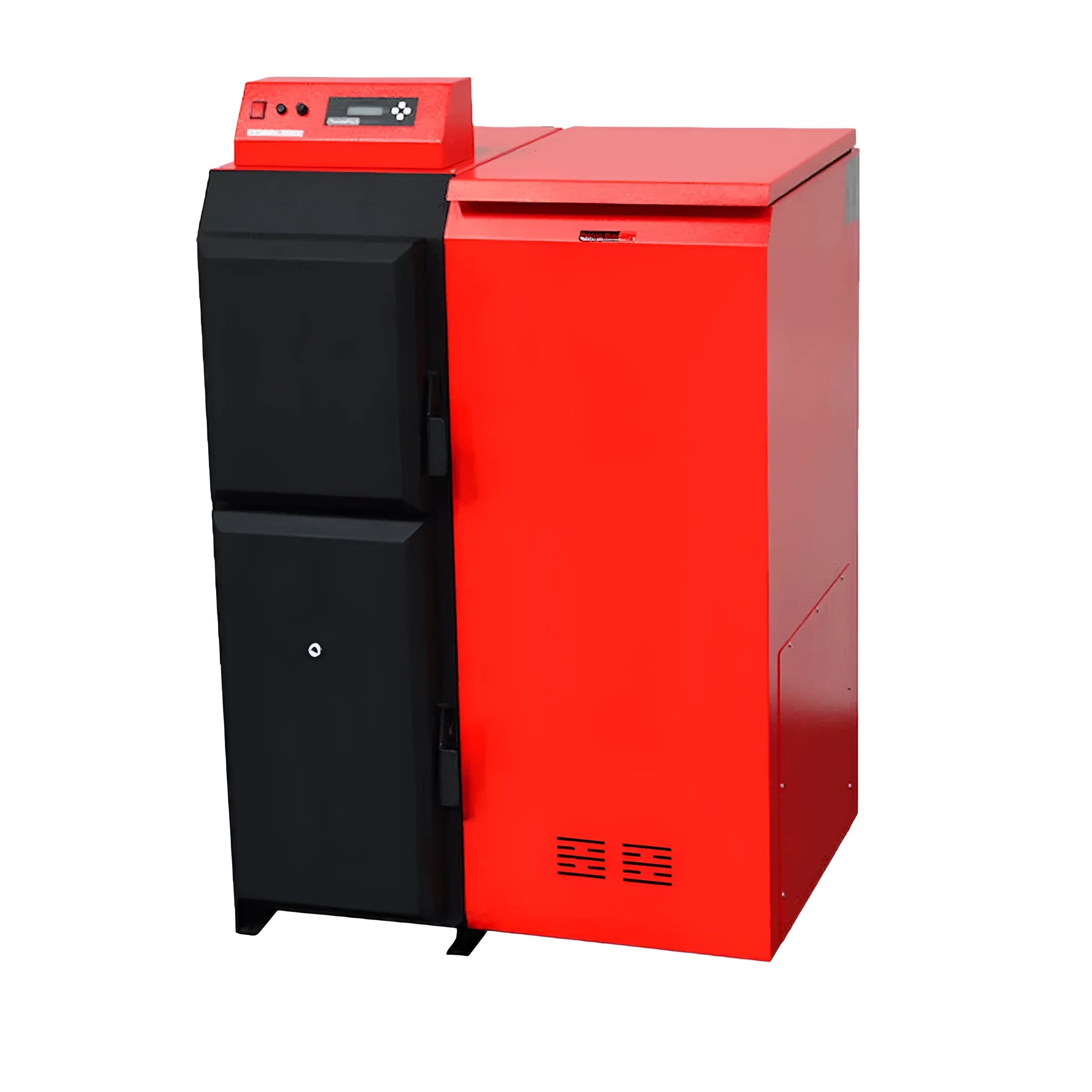 Red and black Thermoflux Pelling 35/150 mit Liter Pufferspeicher und Boilers
