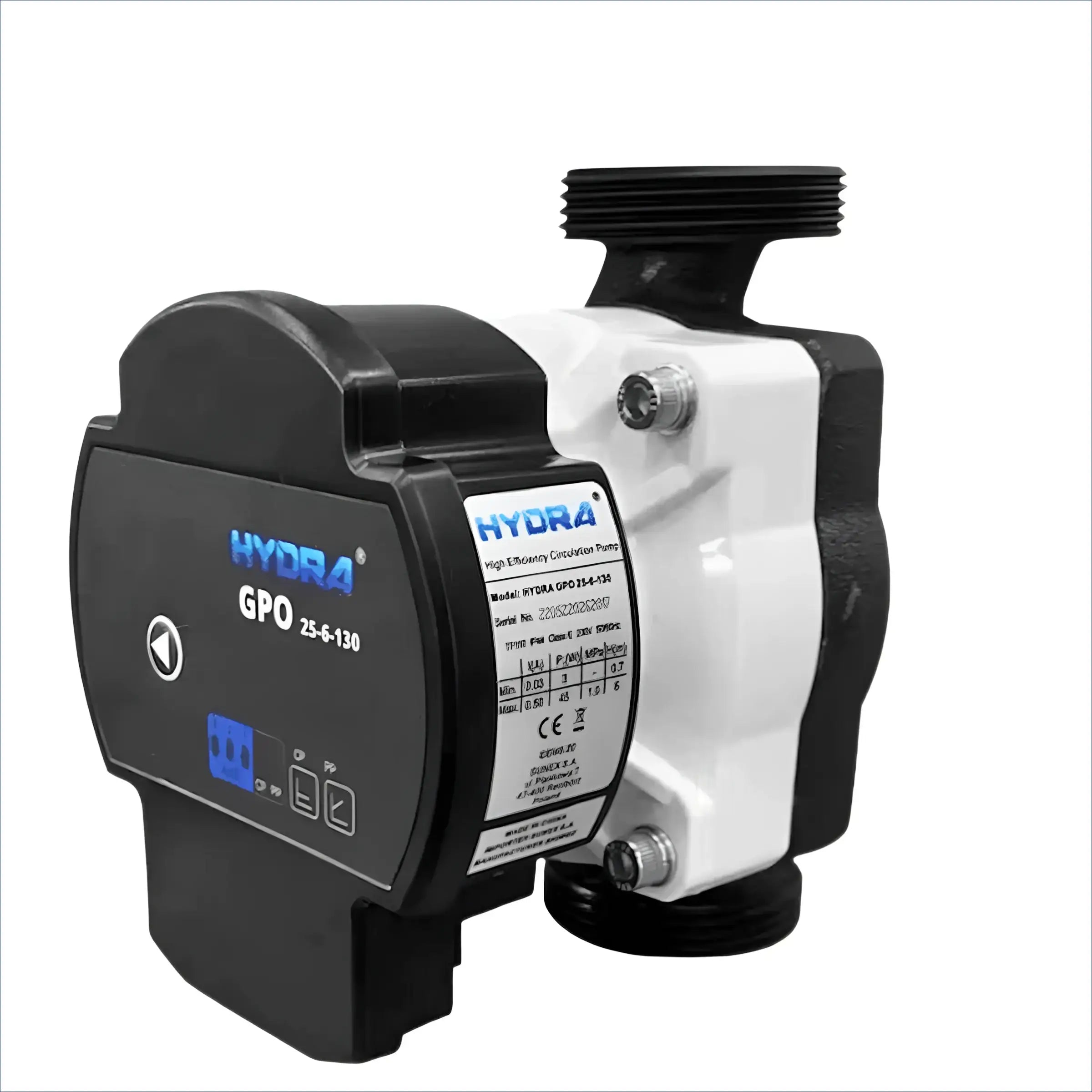 Schwarze und weiße Hydraulikpumpe Hydra GPO 130 mm für Wasserkreislaufsysteme