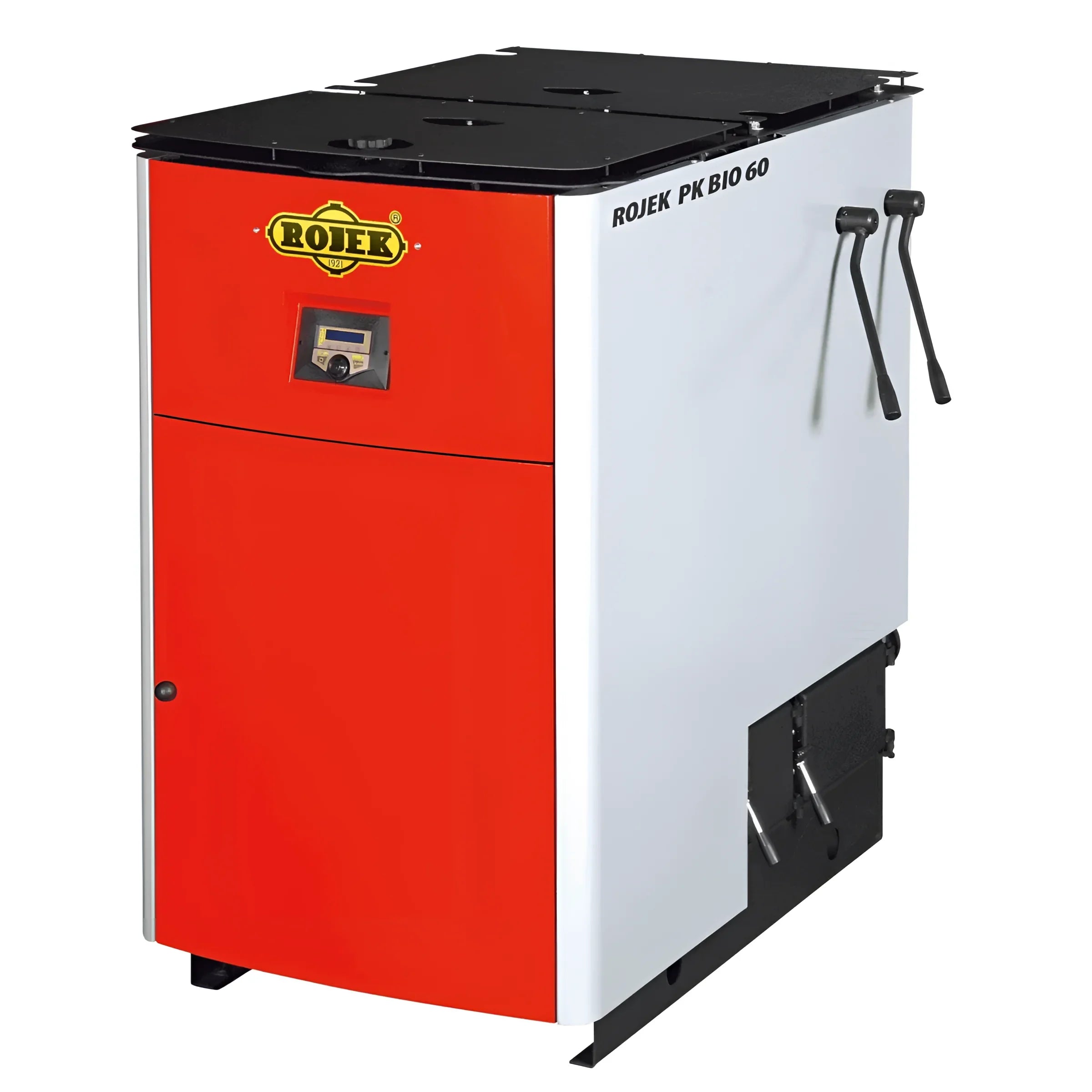 Rotweißer Heizkessel Holzvergaser ROJEK PK BIO 25 kW für effizientes Brennholz