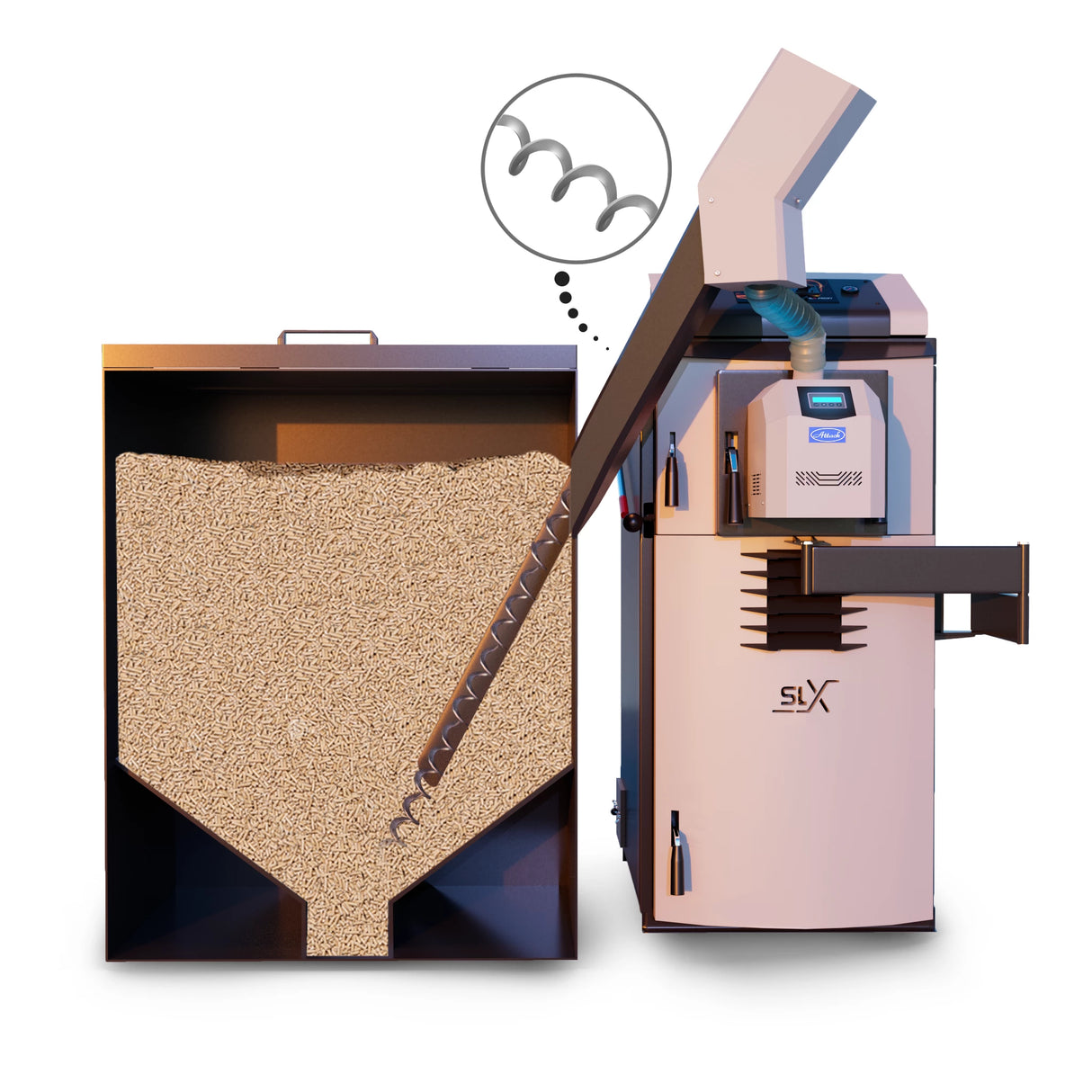 Συνδυασμός λέβητας Attack SLX Combi 25 kW για ξύλο και πέλλετ – απόδοση