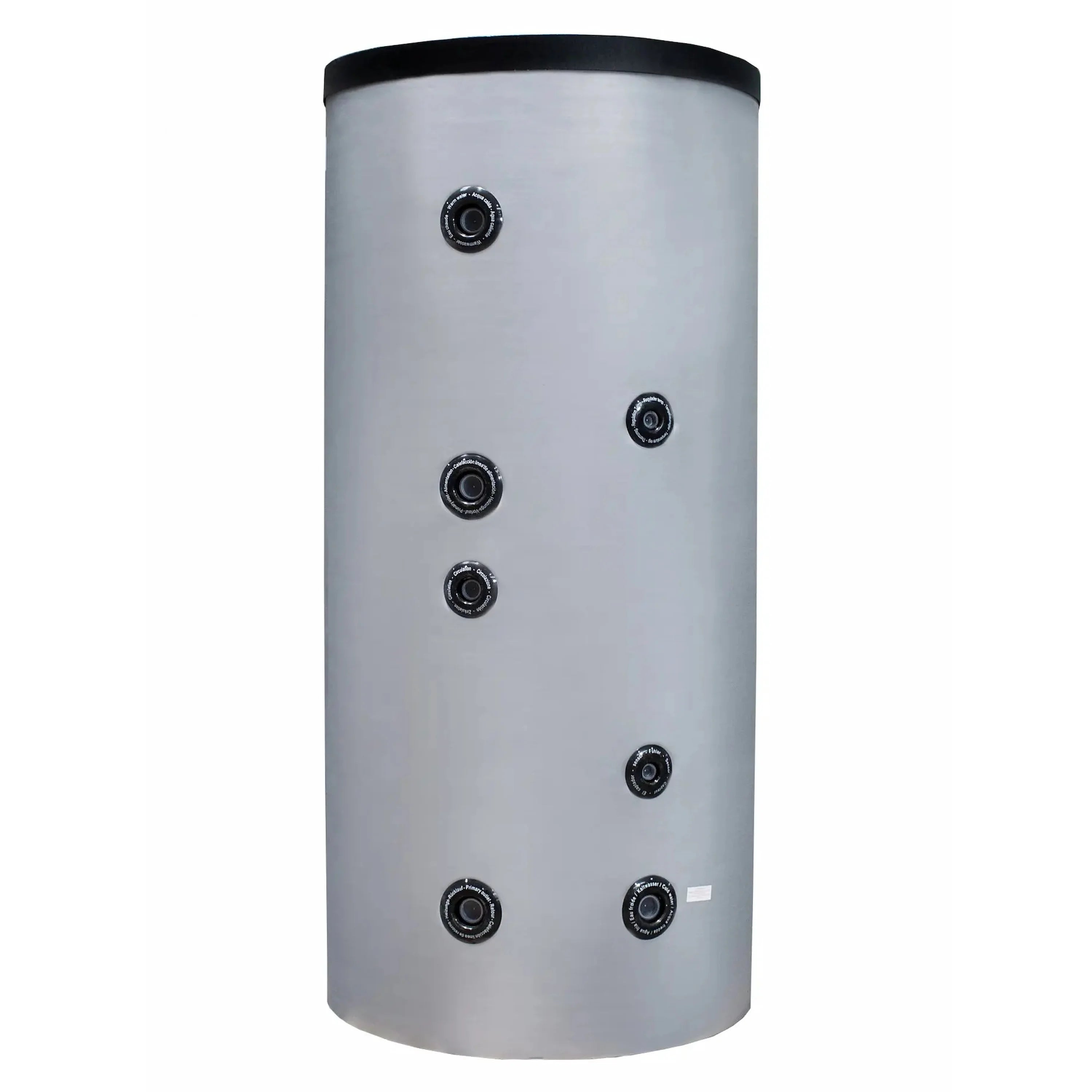 Bild eines hohen, zylindrischen Fish S1 X Warmwasserspeicher aus S235JR Stahl