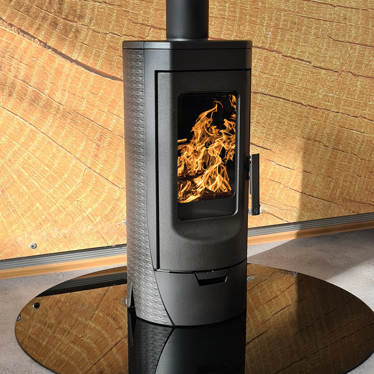 Plamen Tara designerkamin i gjutjärn – oberoende av rumsluft