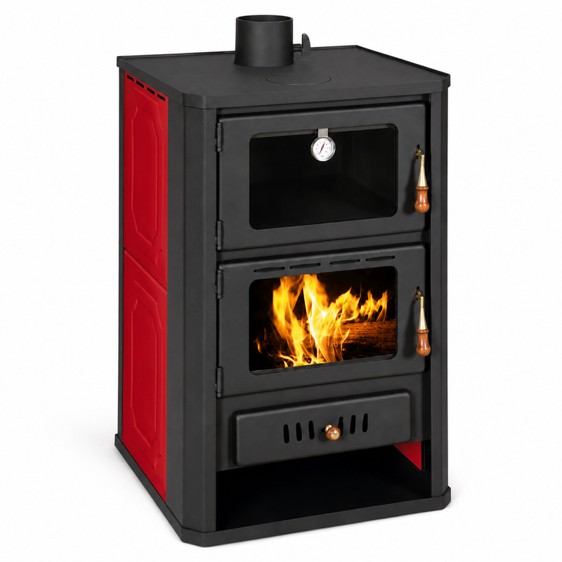 Wasserführende kacheloven met bakoven Prity crème - 19,8 kW