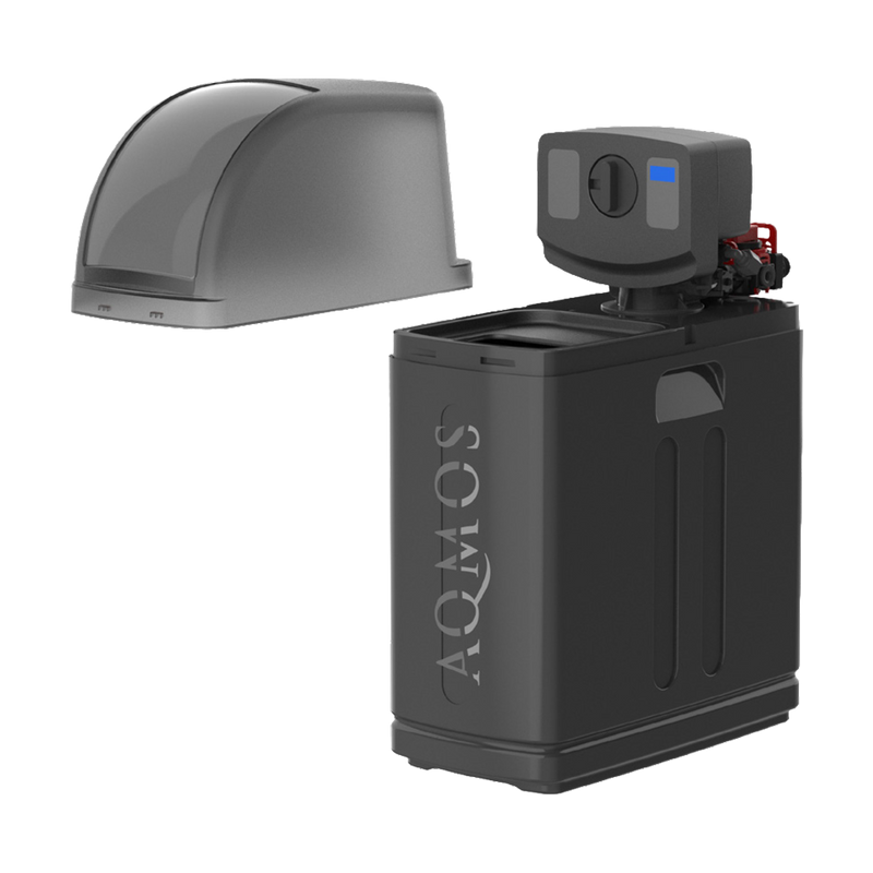 Σύστημα αποσκλήρυνσης νερού AQMOS R2D2-48 Black Edition Σετ με φίλτρο αντίστροφης πλύσης, σετ σύνδεσης και μπλοκ τοποθέτησης