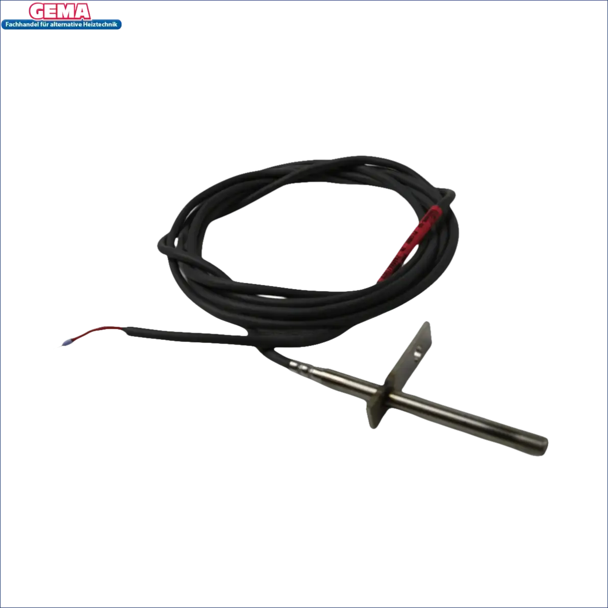 Metalltemperatursensor mit schwarzem Kabel für Attack Abgassensor Heizkessel