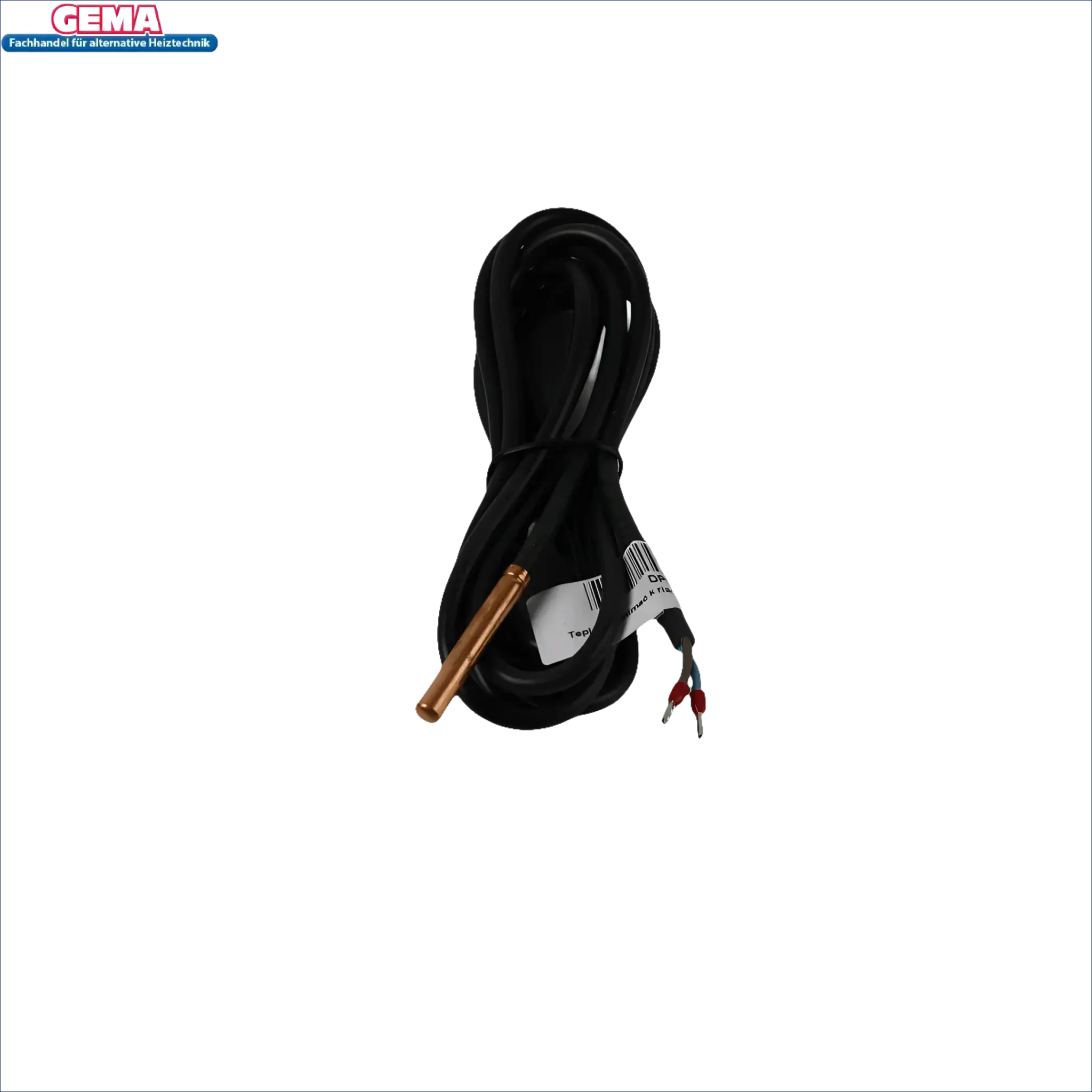 Schwarzes Kabel mit Kupfersensor für Profi-Kessel Attack Kesselfühler