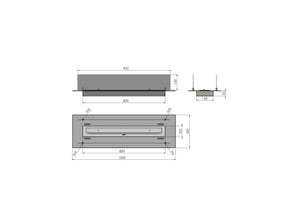 Bio - Ethanol - Kamin INSERT 1000 Einbaukamin aus Stahl - GEMA Shop
