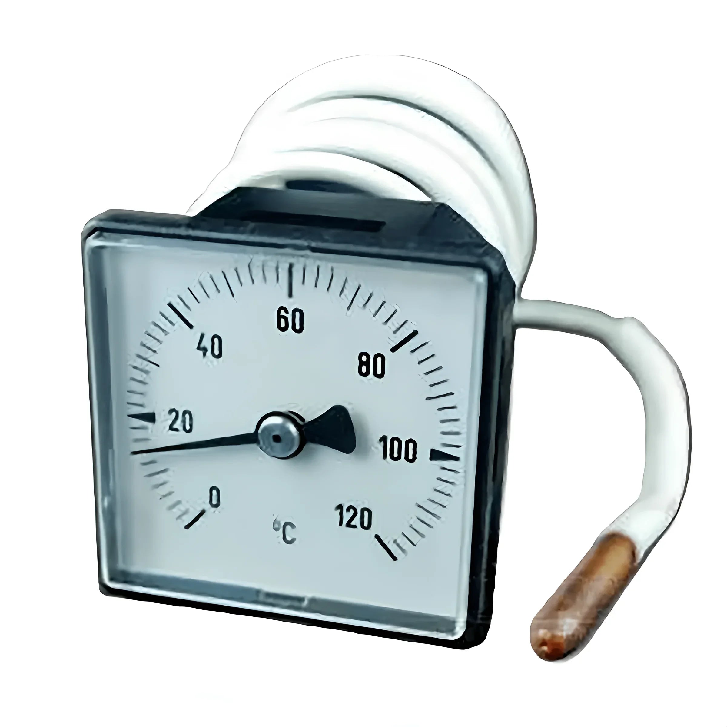 Quadratischer Temperaturmesser mit Sonde für Heizkessel im Analoges Thermometer Defro DS Heizkessel