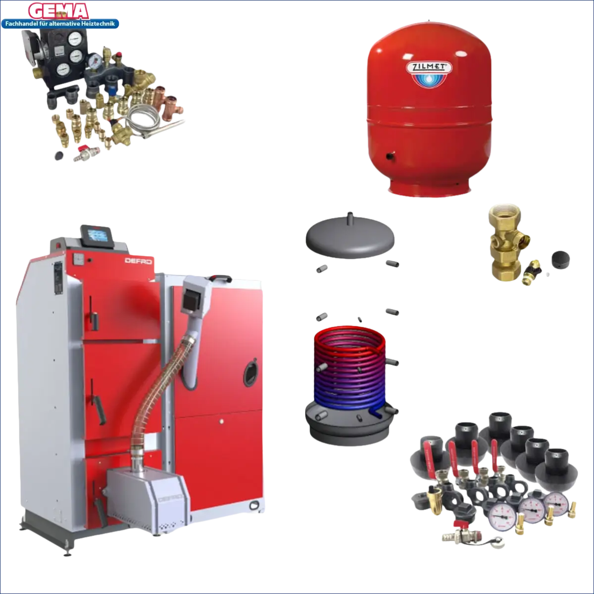 Heating system components of Defro Komfort Ekopell pelletkessel defro with puffspeicheranschlusspaket