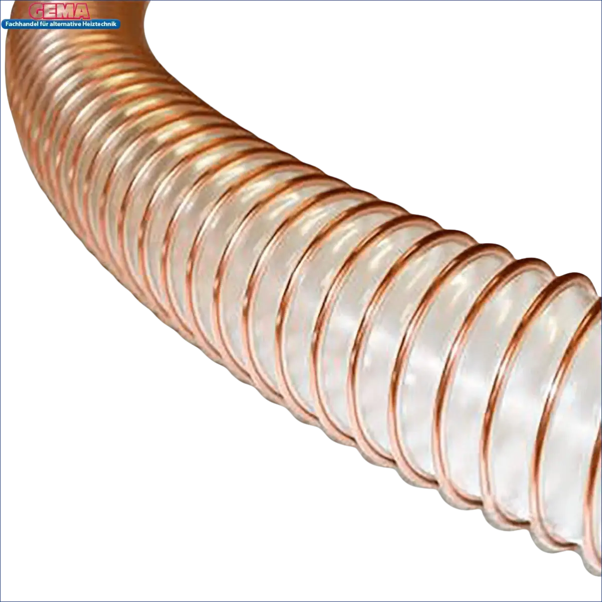 Flexible transparenter Defro Pelletschlauch mit kupferfarbener Verstärkung für Boiler-Zubehör