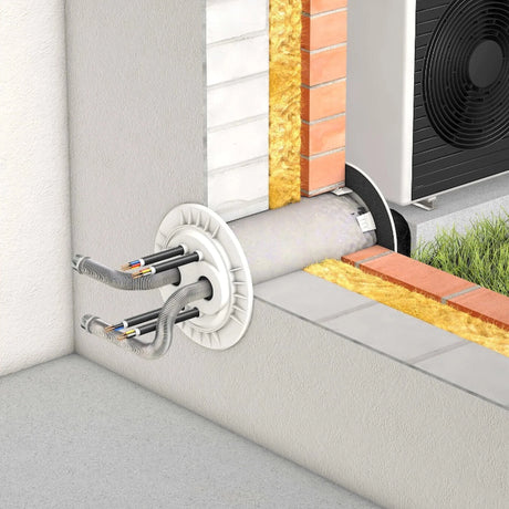 DOYMAfix® HP/O – Oberirdische Hauseinführung für Luft‑Wasser‑Wärmepumpen - GEMA Shop