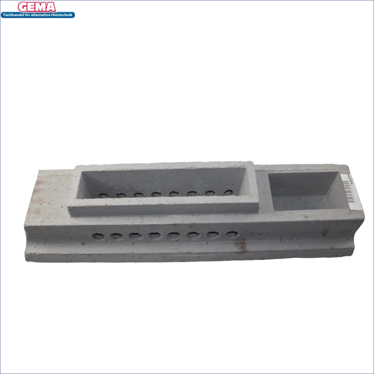 Betonblock mit zwei Vertiefungen und Belüftungsöffnungen für Düsenstein Attack SLX 40-55 kW