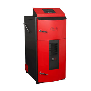 Roter und schwarzer Heizkessel Holzvergaserkessel Attack SLX Profi 25 kW