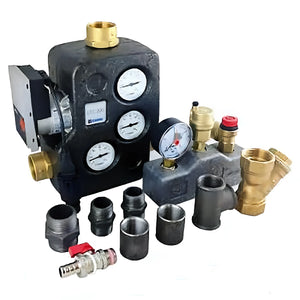 Thermoflux Pelling mit Manifold, Messgeräten und Anschlüssen für Liter Pufferspeicher