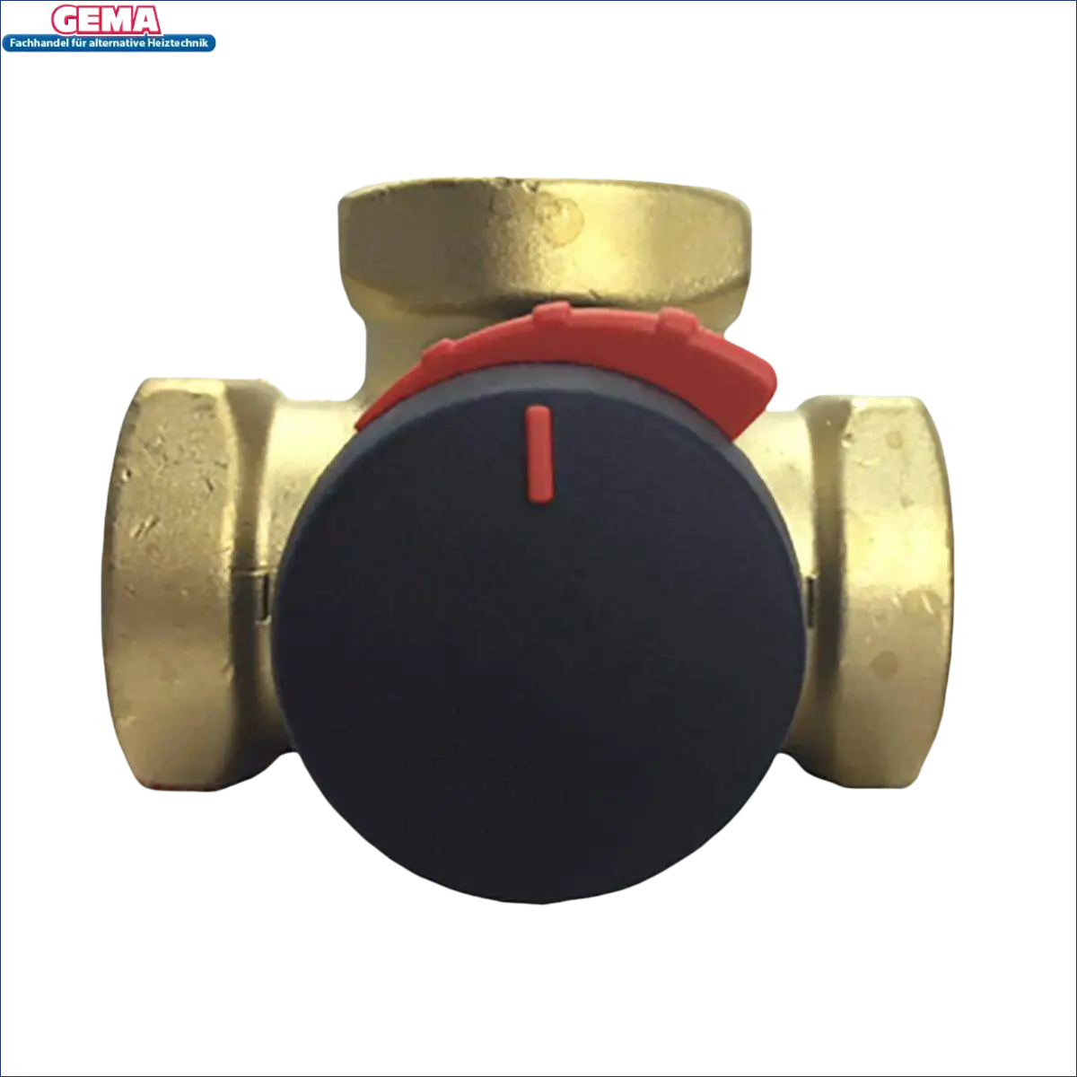 Brass valve mit schwarzen und roten Knöpfen für ESBE 3-Wegemischer VRG 131 in Heiz- und Boileranlagen