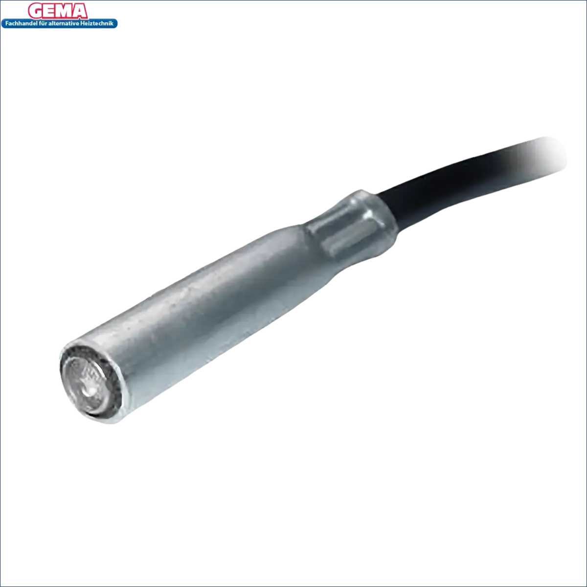 Silberner zylindrischer Sensor mit schwarzem Kabel für defro duo pellet und defro sigma ekopell