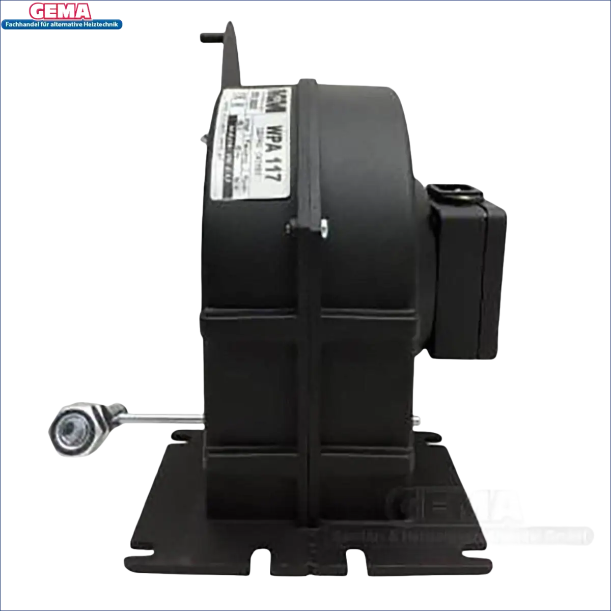 Schwarzer Gebläsemotor für Code WPA 117 Defro mit elektronischer Steuerung optima komfort plus