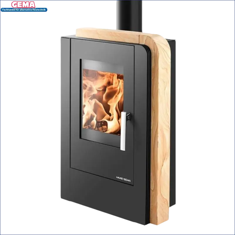 Kaminofen Aruba Easy von Haas + Sohn mit Holzofen, quarzit grau, Easy Control