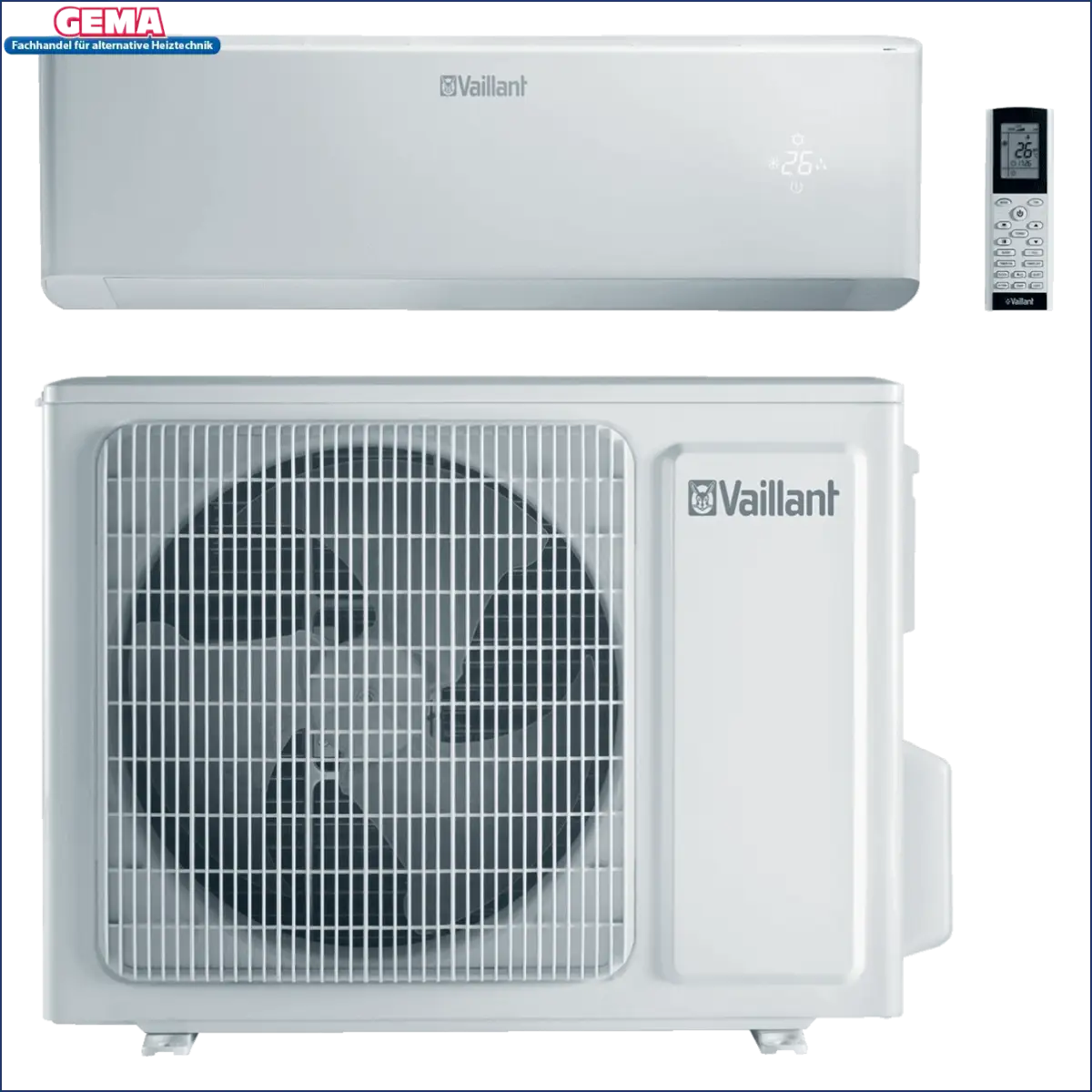 Weiße Vaillant Klimagerät climaVAIR exclusive für effiziente Raumkühlung
