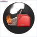 Roter Pelletbrenner mit Flammen im Komplettpaket für Solarthermie und Heizung