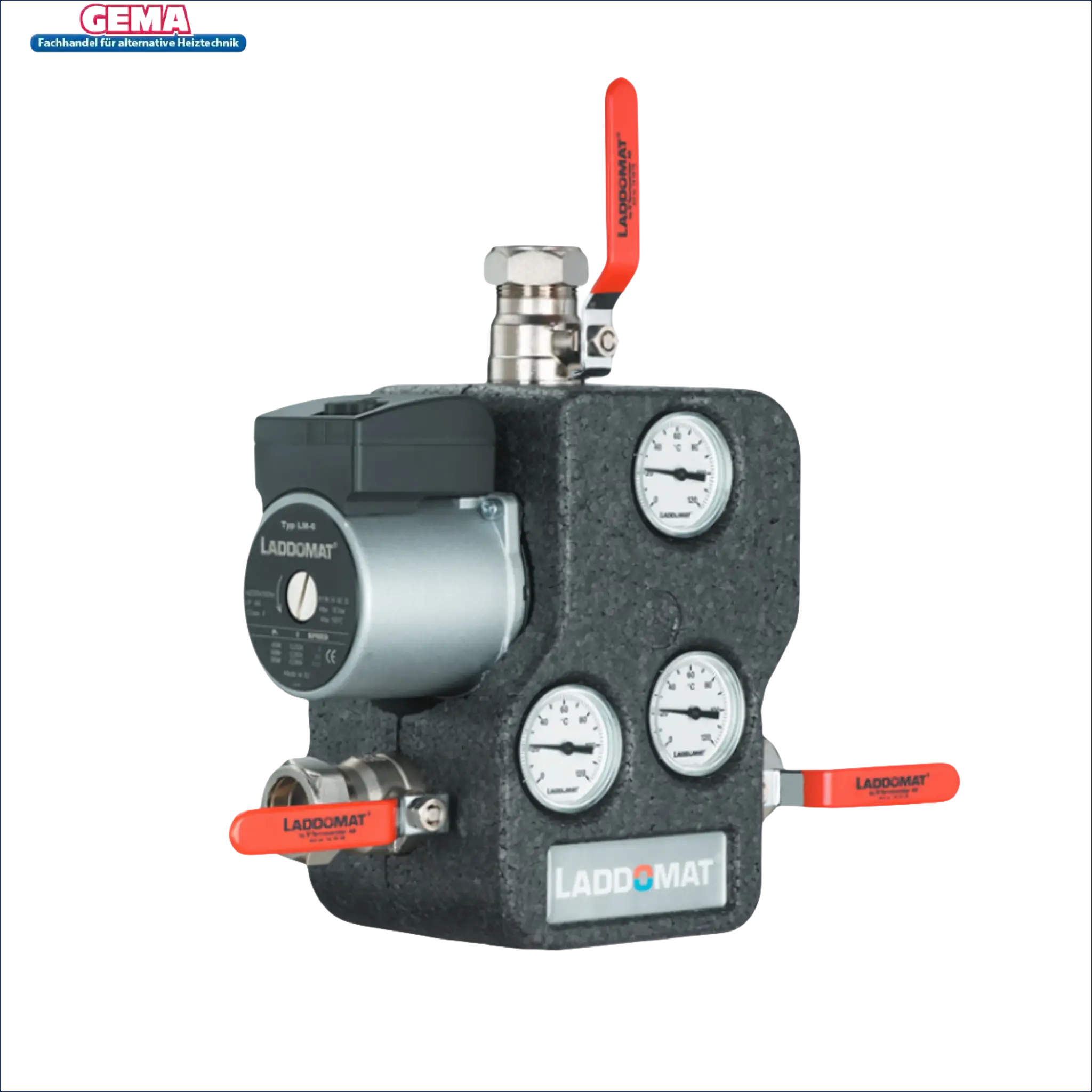 Laddomat 21-60 thermische Rücklaufanhebung mit Thermometer, Manometer und Pumpe