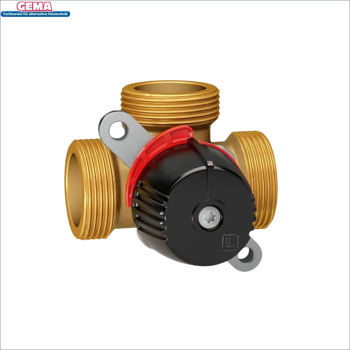 Brass plumbing valve mit rotem und schwarzem Griff, robustes CW617N Material für 3-wegs Mischer