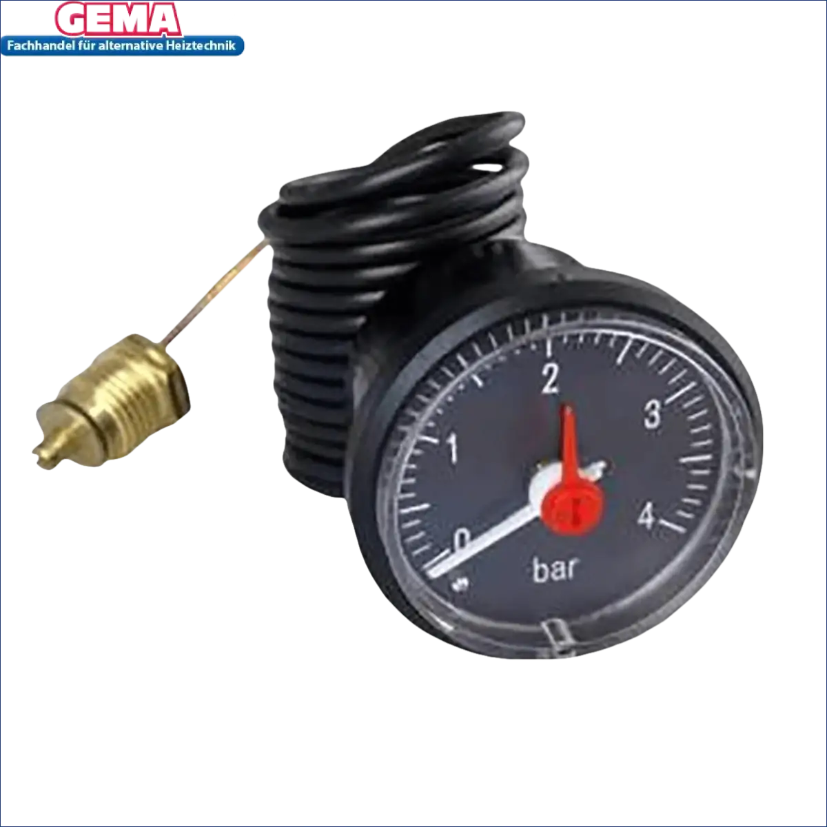 Schwarzer Manometer mit Schlauch für Holzvergaserkessel Attack SLX DPX DP