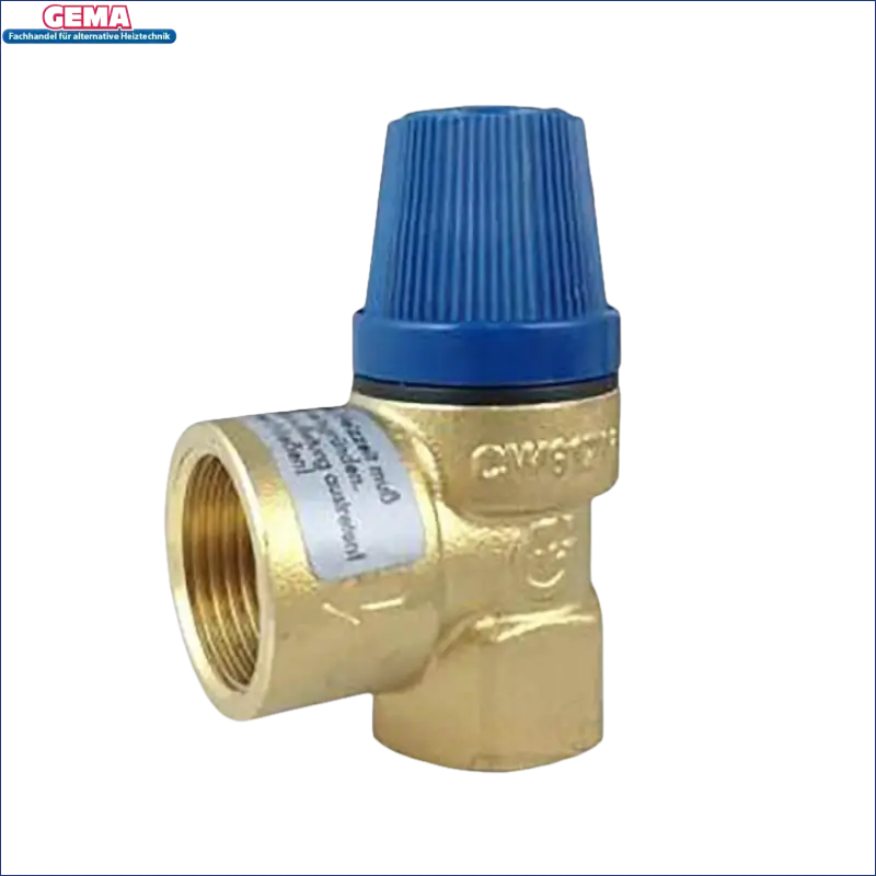 Brass pressure reducing valve with blue adjustment knob for boilers, Membran Sicherheitsventil