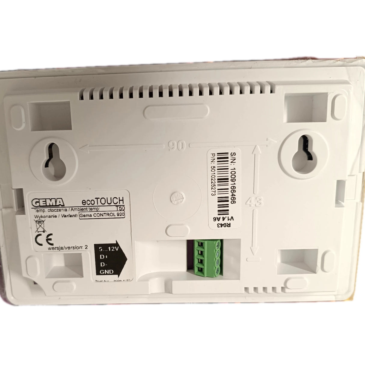 PLUM ecoTouch Raumthermostat Raumfühler Erweiterung GC920 für GEMA Control 920 - GEMA Shop