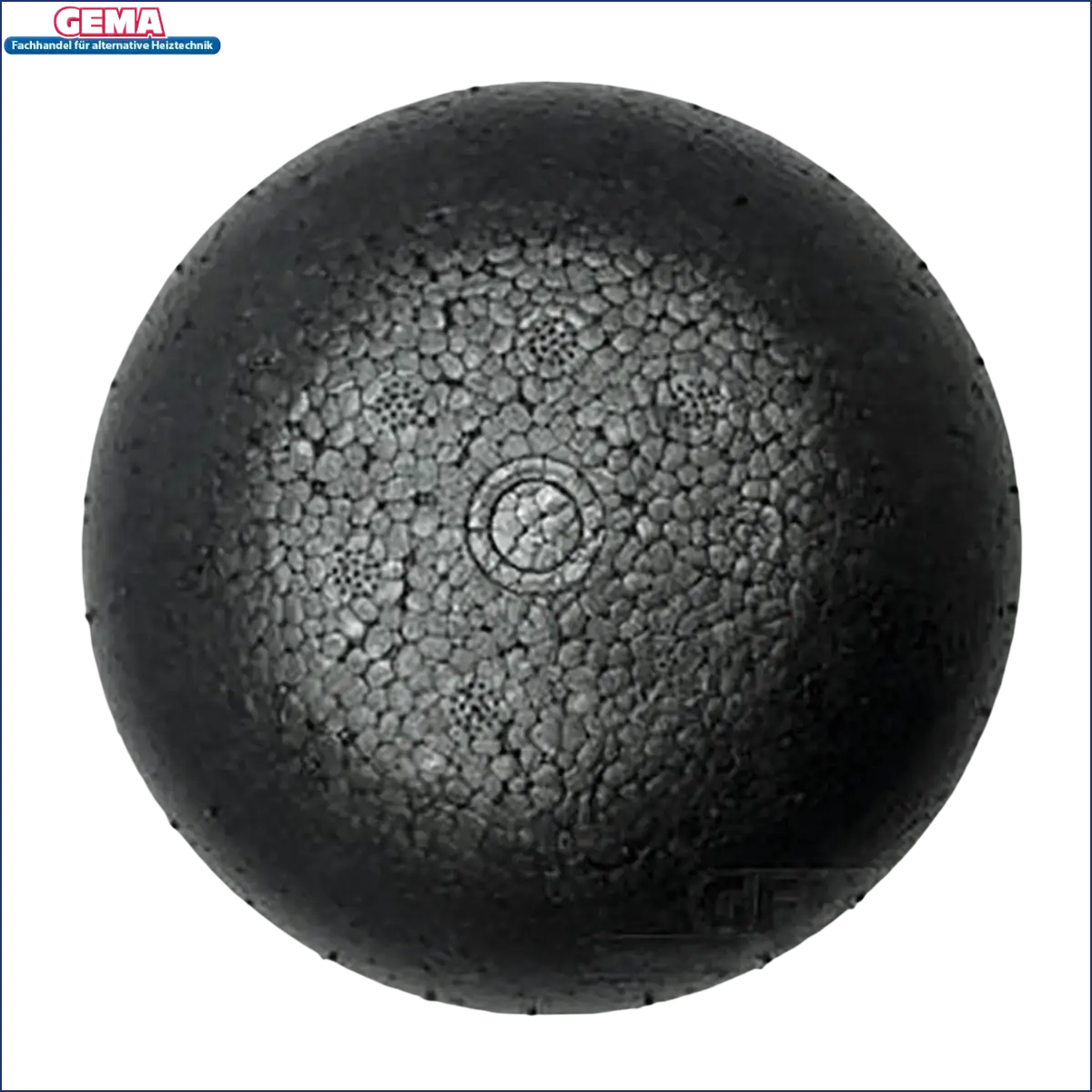 Textured black foam ball used as insulation for 1½ Zoll Pufferspeicher Anschluss