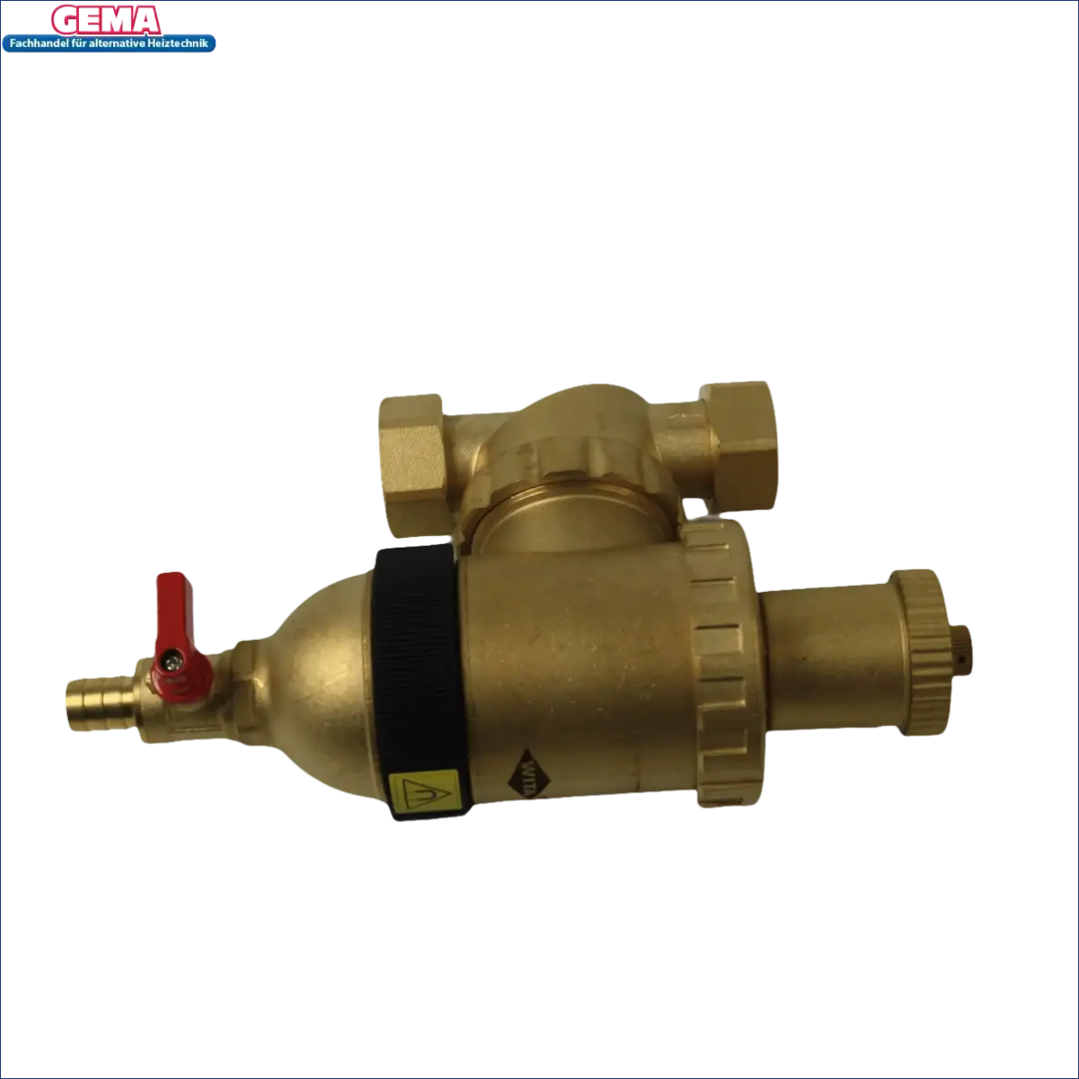 BrassMagnetfilter mit rotem Ventil für Heizungsfilter Schlammabscheider DN 25