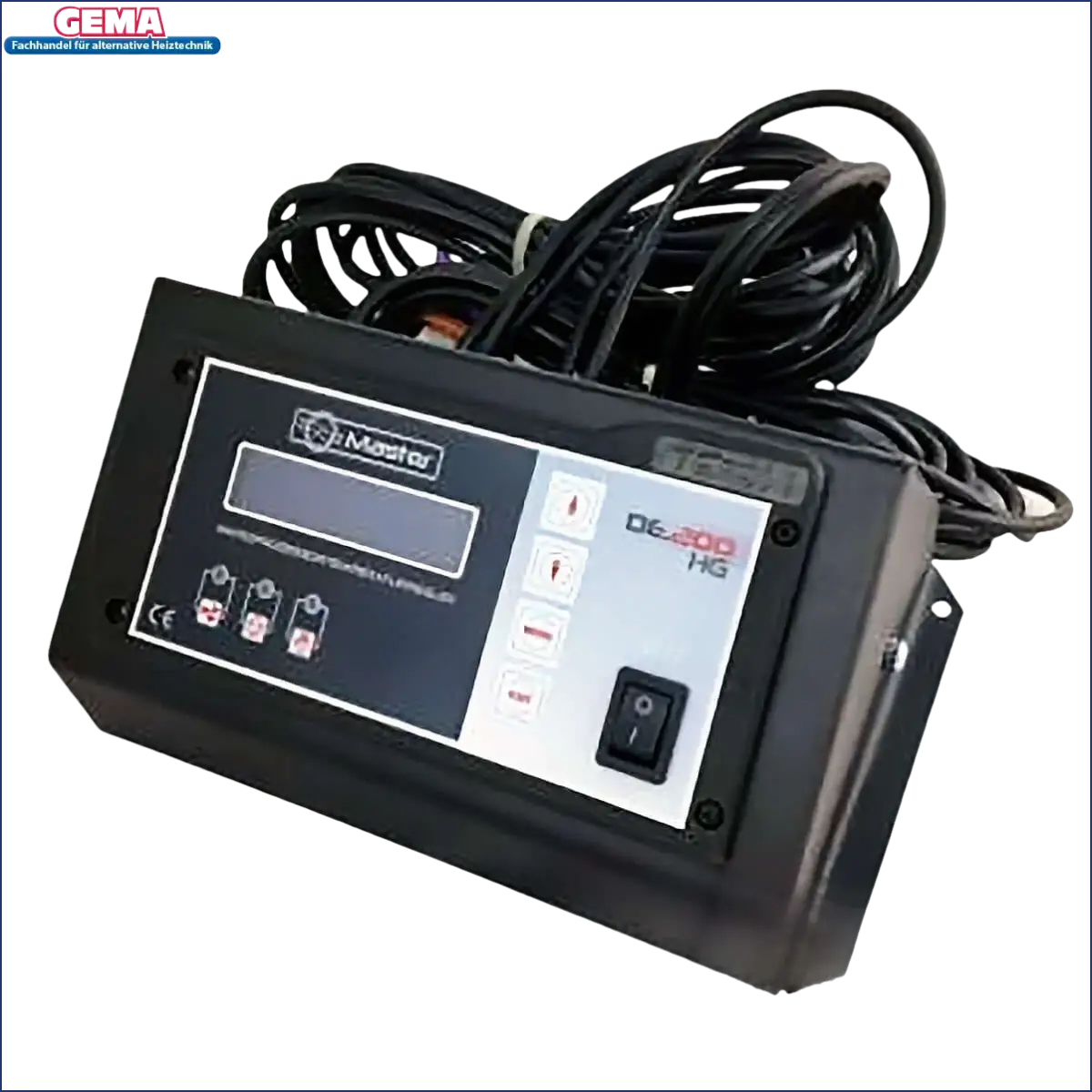 Schwarzes elektronisches Steuergerät mit Kabel für Temperaturregler Master DE.200 HG