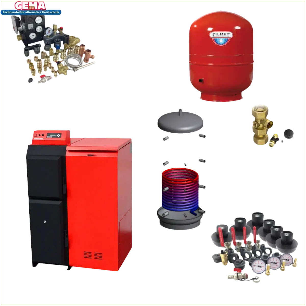 Bild zeigt Komponenten des Heizsystems im Thermoflux Pelling Komplettpaket für einfache Bedienung