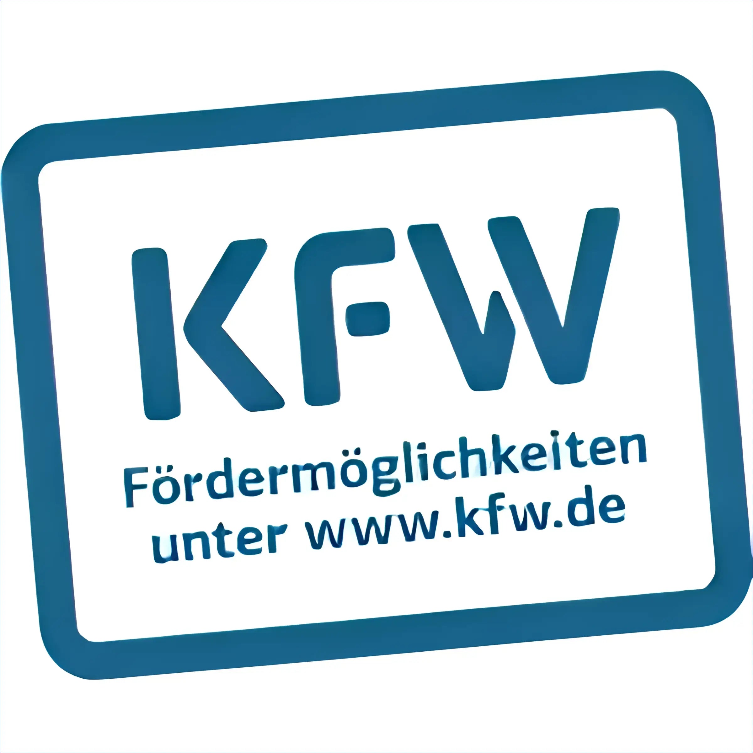 Blaues KfW Logo auf Thermoflux PID Kombikessel 35 kW Holz- und Pelletheizung