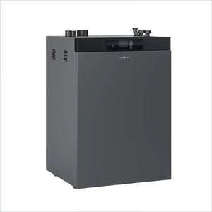 Graues rechteckiges Heizgerät des 12 kW Viessmann Pelletkessel Vitoligno 300-C