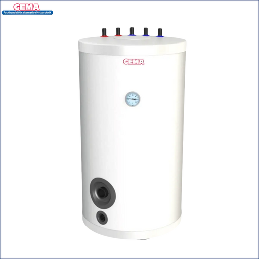 Weißer zylindrischer Warmwasserspeicher mit obenliegenden Anschlüssen, 100L-180L